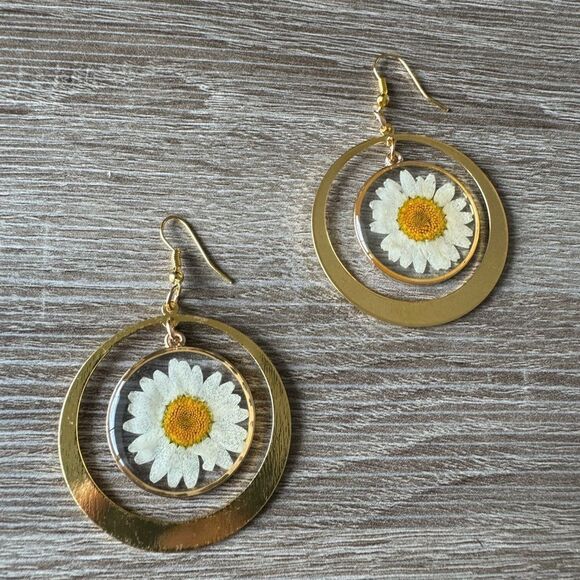 Bohemian flower earrings A977 - Picture 4 of 4